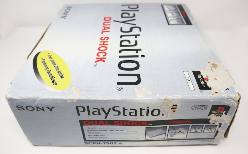 Vintage 1998 90s Sony Playstation 1 PS1 Dual Shock Pal Console Boxed SCPH-7502 Fully Working, Controller 4 Mixed Games Lot Bundle image 4