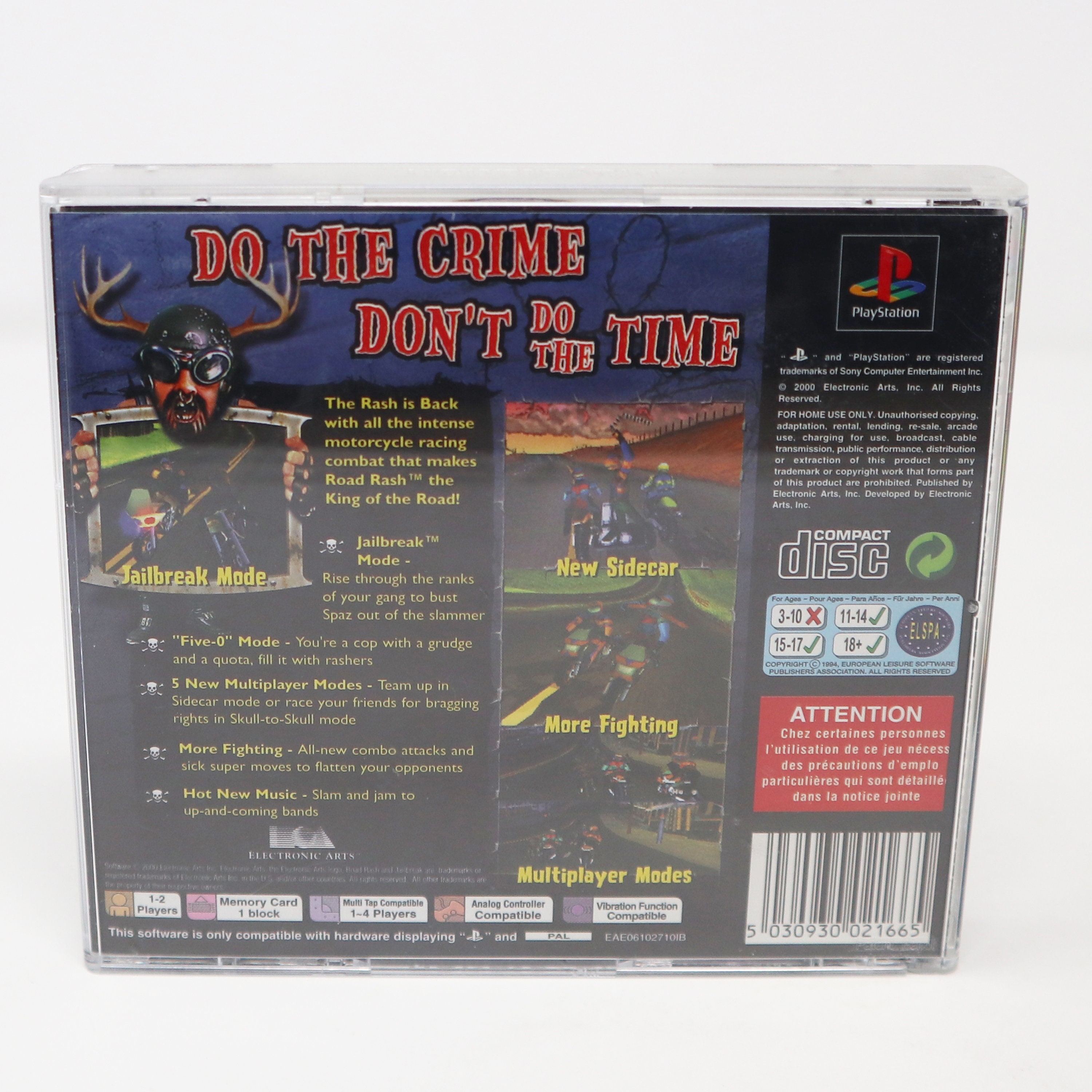 Vintage 2000 Playstation 1 PS1 Road Rash Jailbreak Video Game Pal