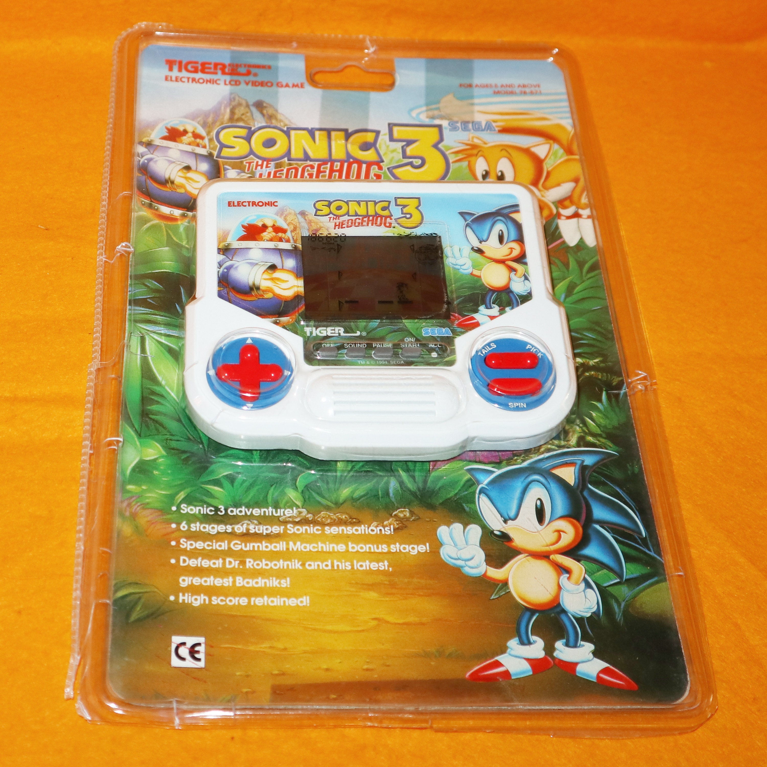 Tiger Sonic the Hedgehog 3 Handheld LCD Video Game System