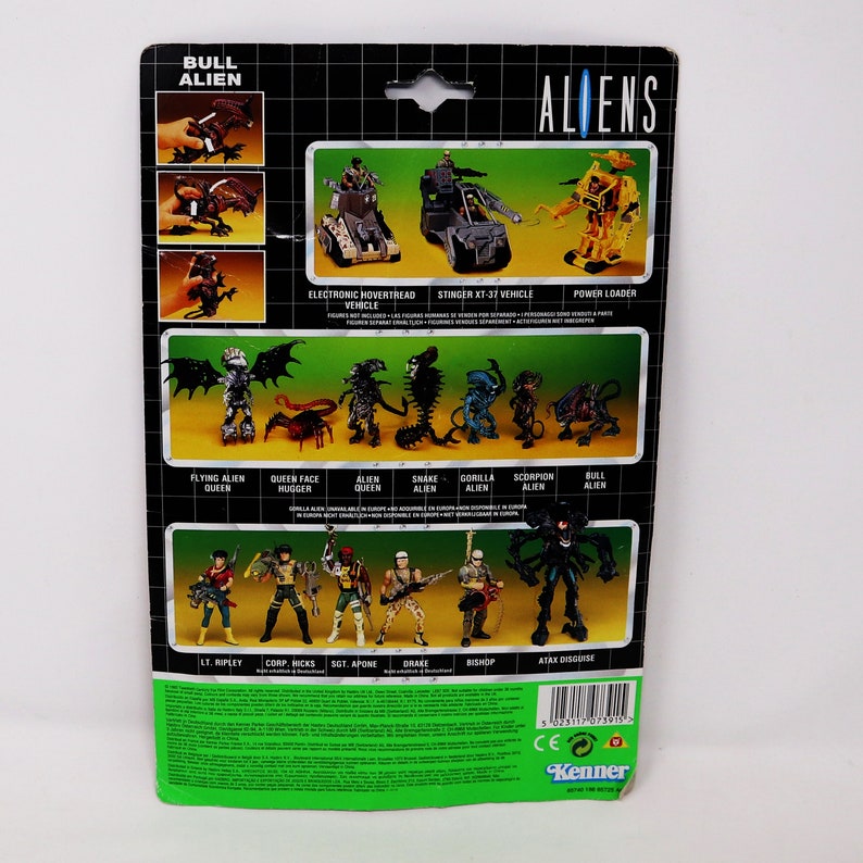 Vintage 1992 90s Kenner Aliens Bull Alien Action Figure + Cardback ...