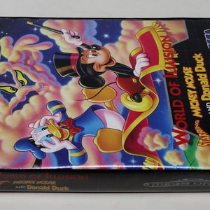 Vintage 1992 90s Sega Mega Drive Megadrive World Of Illusion Starring Mickey Mouse And Donald Duck Cartridge Video Game Pal & French Secam image 4