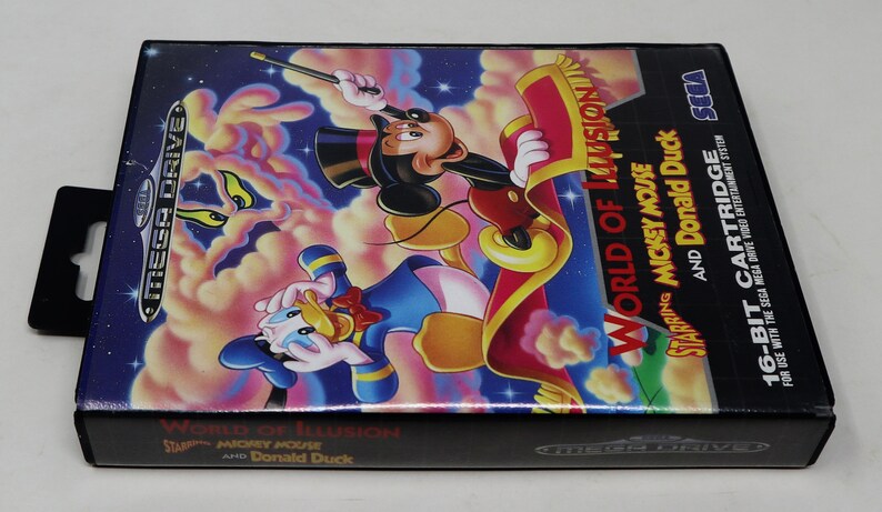 Vintage 1992 90s Sega Mega Drive Megadrive World Of Illusion Starring Mickey Mouse And Donald Duck Cartridge Video Game Pal & French Secam image 4