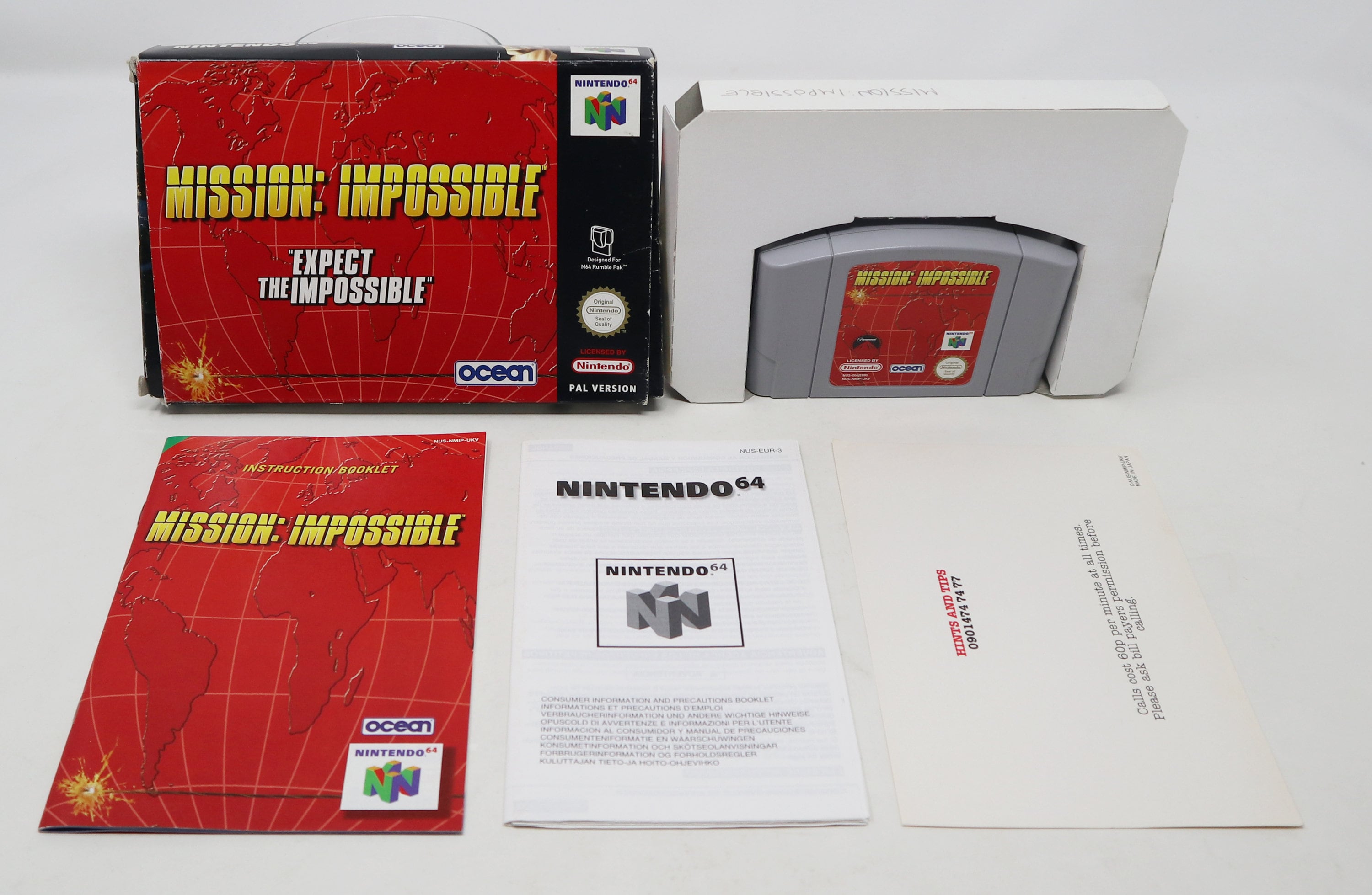 Vintage 1998 90s Nintendo 64 N64 Mission Impossible Video