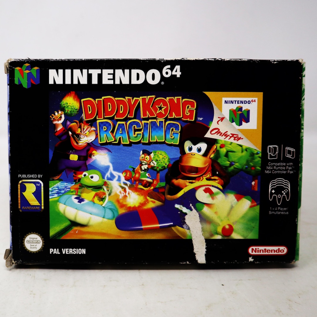 Vintage 1997 90s Nintendo 64 N64 Diddy Kong Racing Cartridge Video