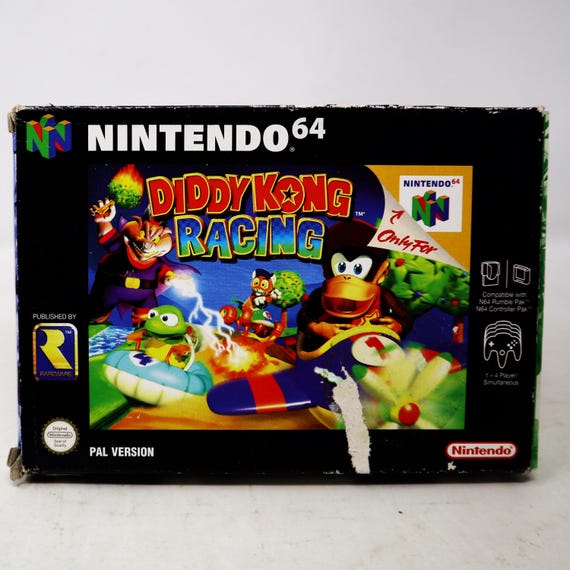 Vintage 1997 90s Nintendo 64 N64 Diddy Kong Racing Cartridge Video