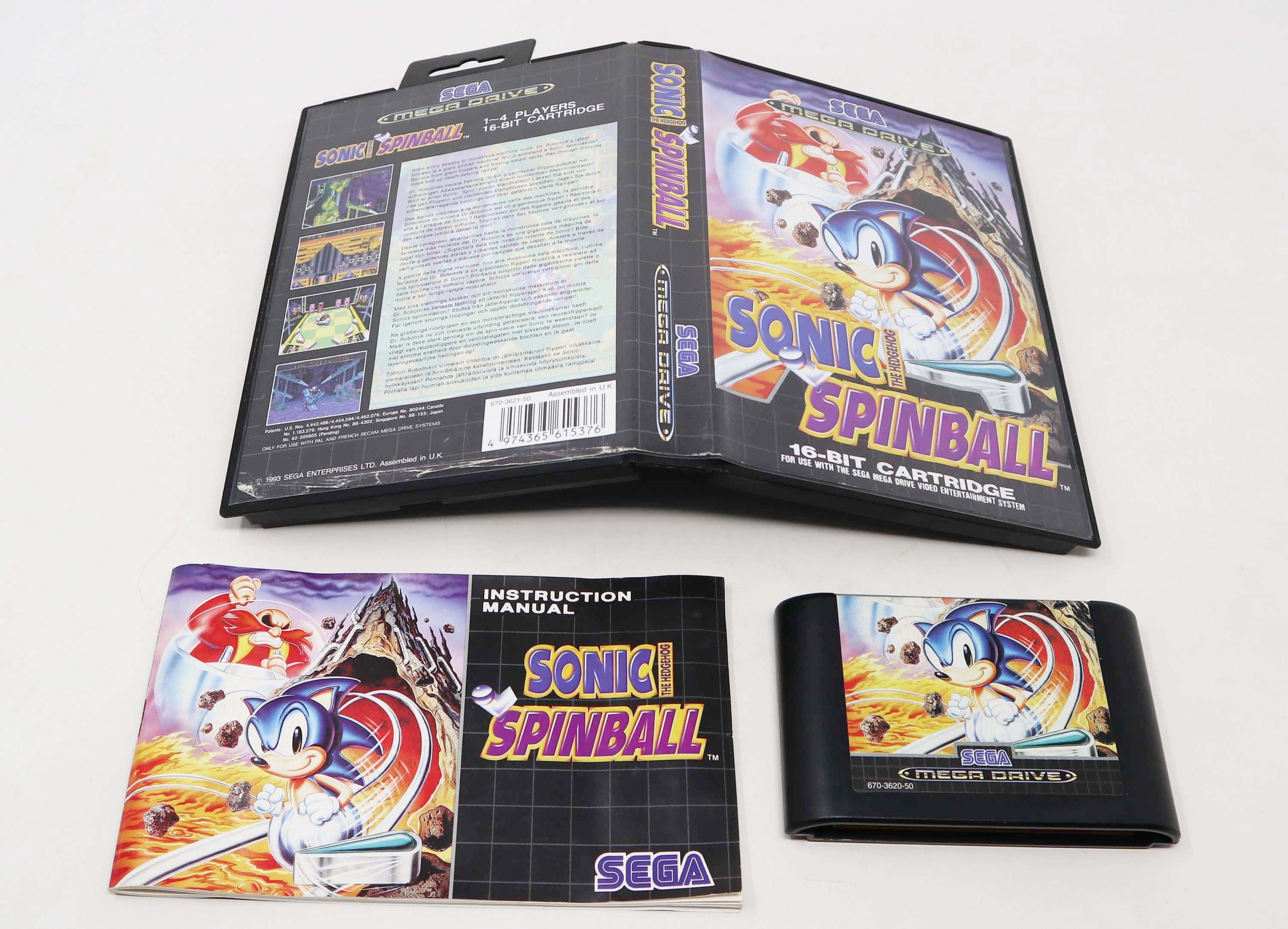 Vintage 1993 90s Sega Mega Drive Megadrive Sonic the Hedgehog