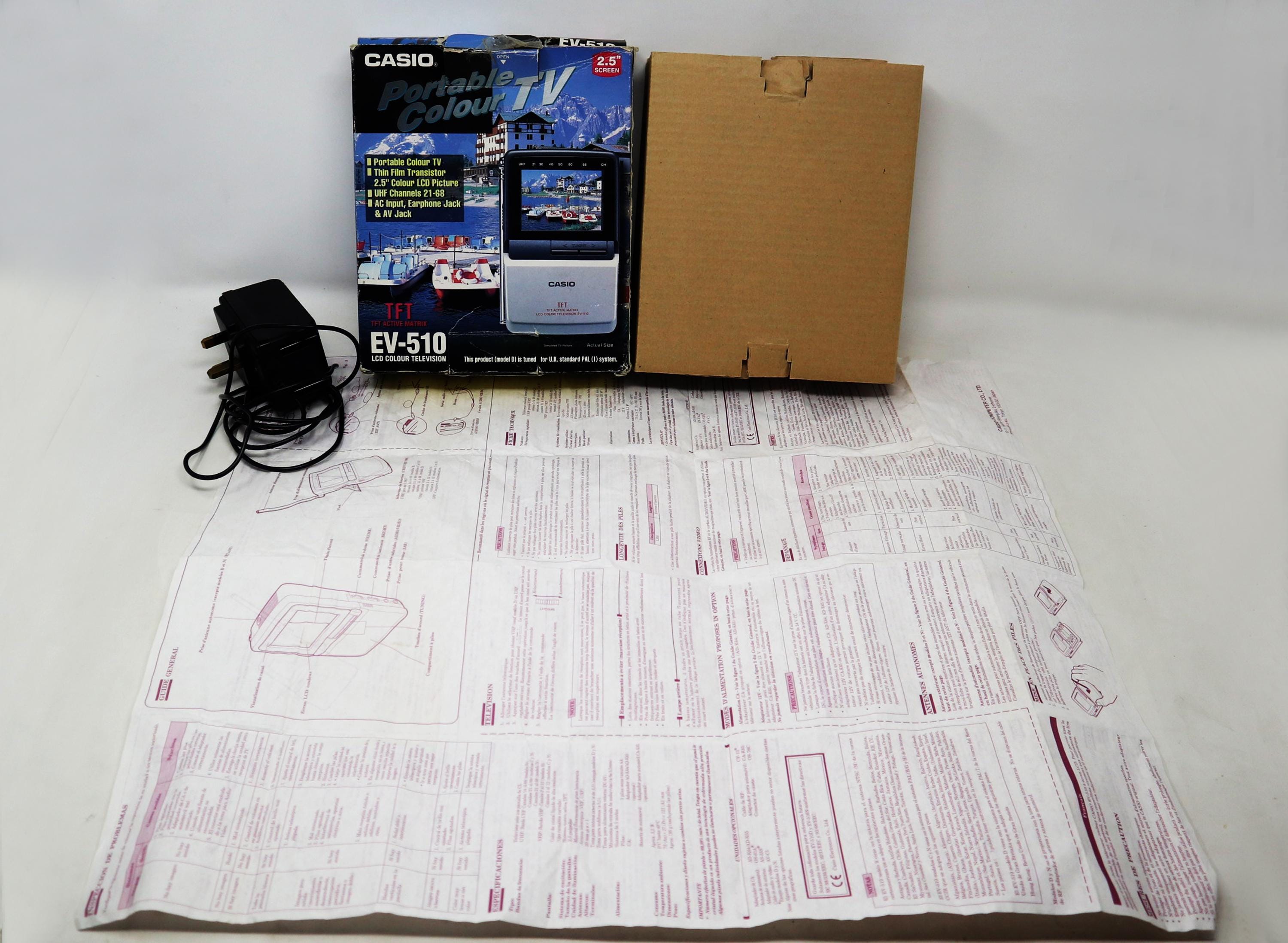 Vintage Casio LCD Color Television EV-510 Portable 2.5