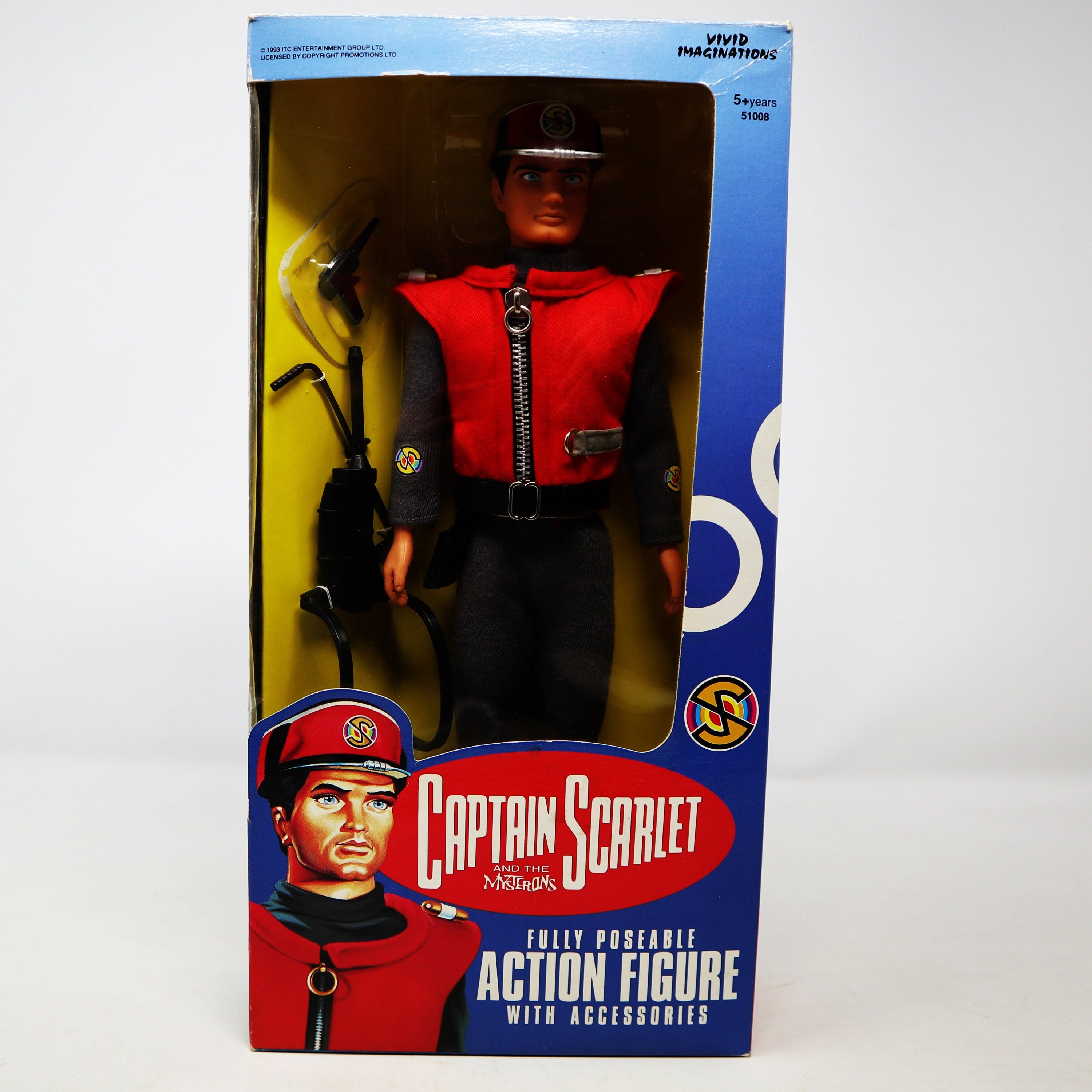 Vintage 1993 90s Vivid Imaginations Captain Scarlet 51008 Vintage 1993 90s Vivid Imaginations Captain Scarlet 51008