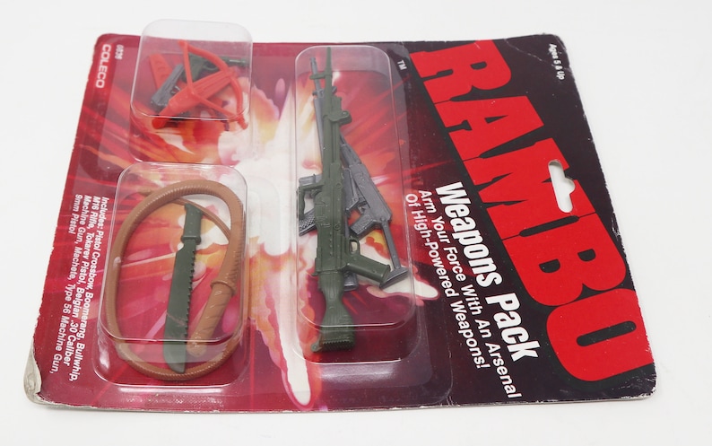 Vintage 1986 80s Coleco Rambo Weapons Pack 0836 for Action Figures ...