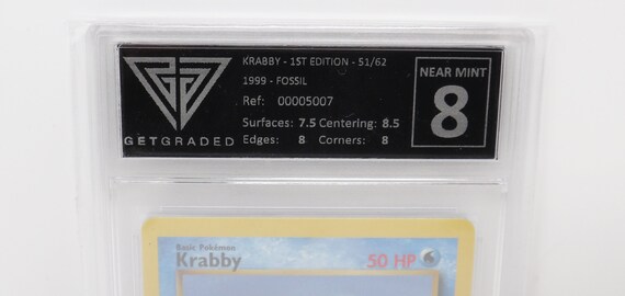 Vintage 1999 90s Nintendo Pokemon Krabby 1st Edition 51/62 Fossil Trading  Game Card Get Graded Near Mint 8 Rare - Etsy