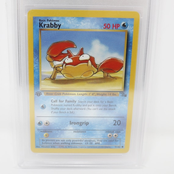 Vintage 1999 90s Nintendo Pokemon Krabby 1st Edition 51/62 Fossil Trading Game Card Get Graded Near Mint 8 Rare - Etsy Vintage 1999 90s Nintendo Pokemon Krabby 1st Edition 51/62 Fossil Trading Game Card Get Graded Near Mint 8 Rare - Etsy