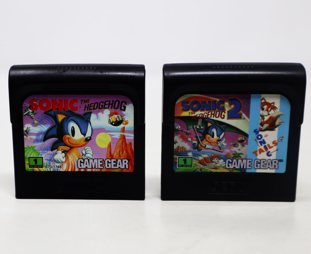 Vintage 1990s 90s Sega Game Gear Sonic the Hedgehog 1 & 2