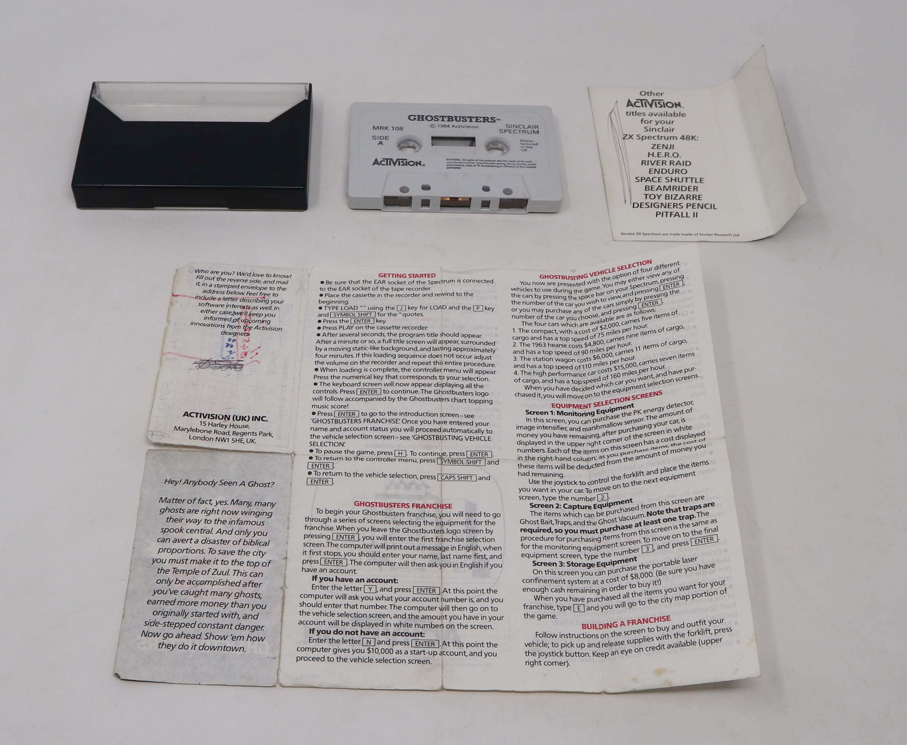 Vintage 1984 80s Sinclair Spectrum Ghostbusters Cassette Tape
