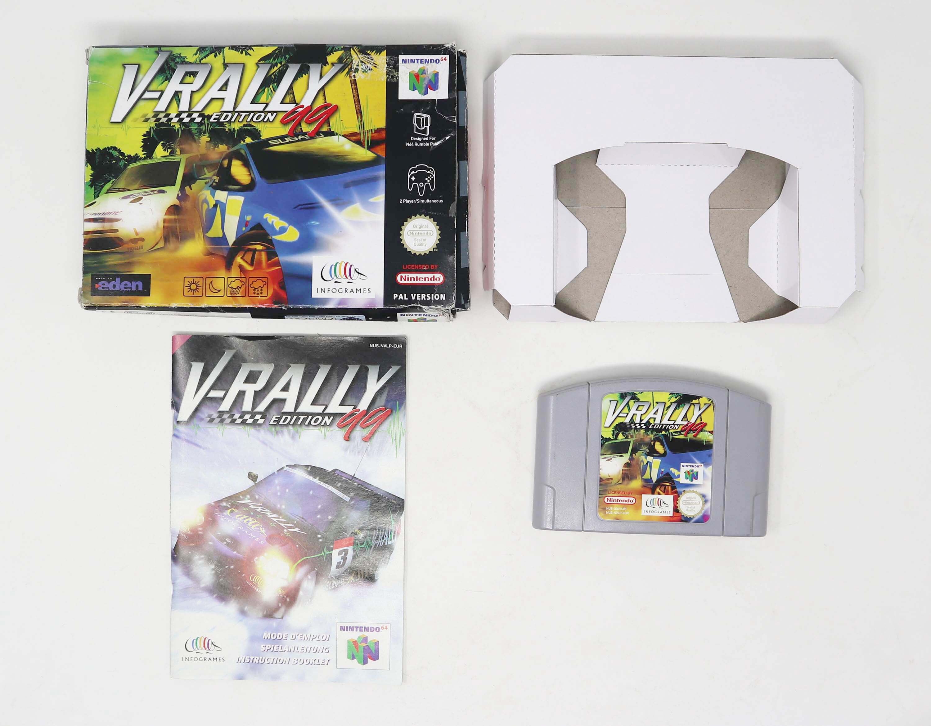 Vintage 1990s Nintendo 64 N64 V-rally Edition 99 Cartridge Video