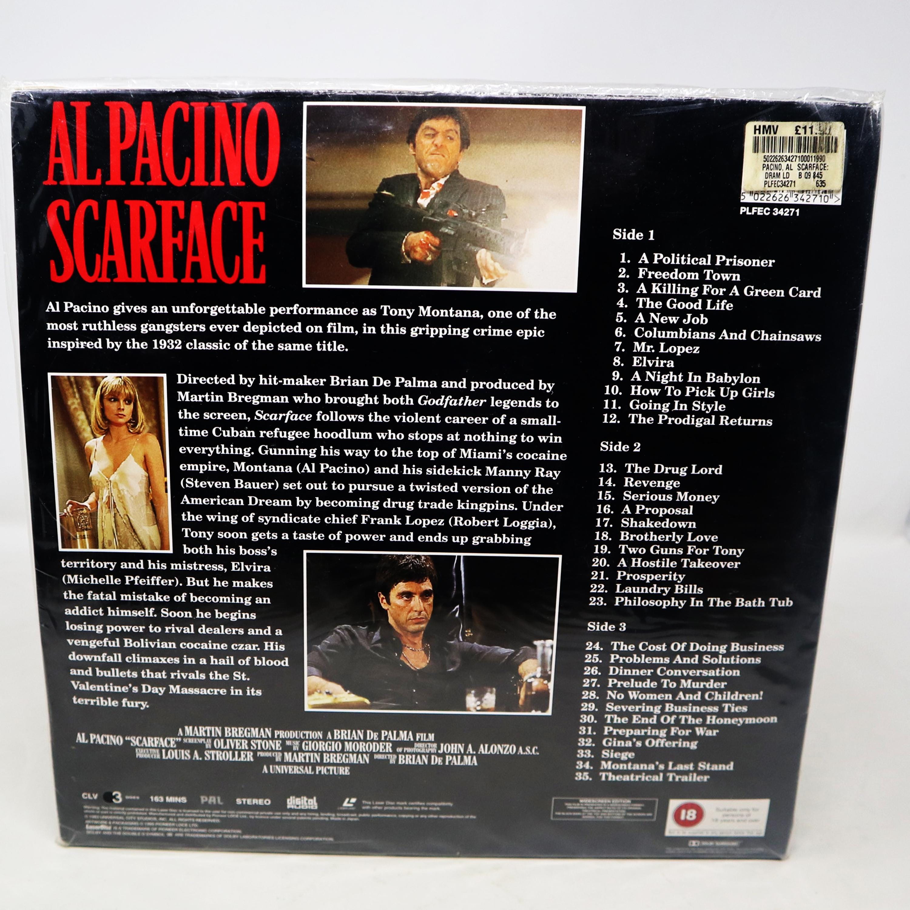 Vintage 1995 90s Pioneer Al Pacino Scarface Widescreen Edition