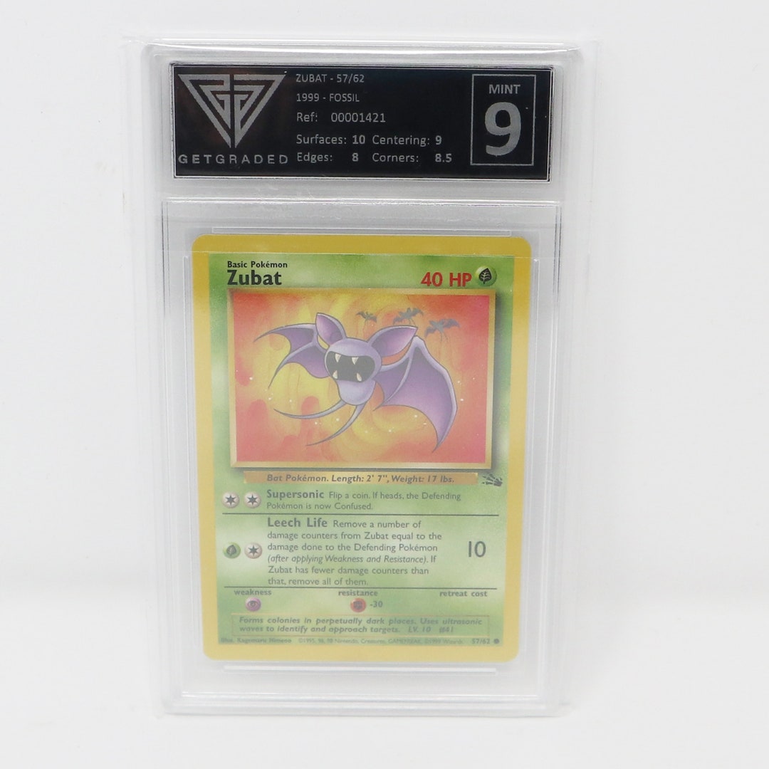 1995 zubat pokemon card Brock's Zubat Japaese Leaders Stadium PSA 9