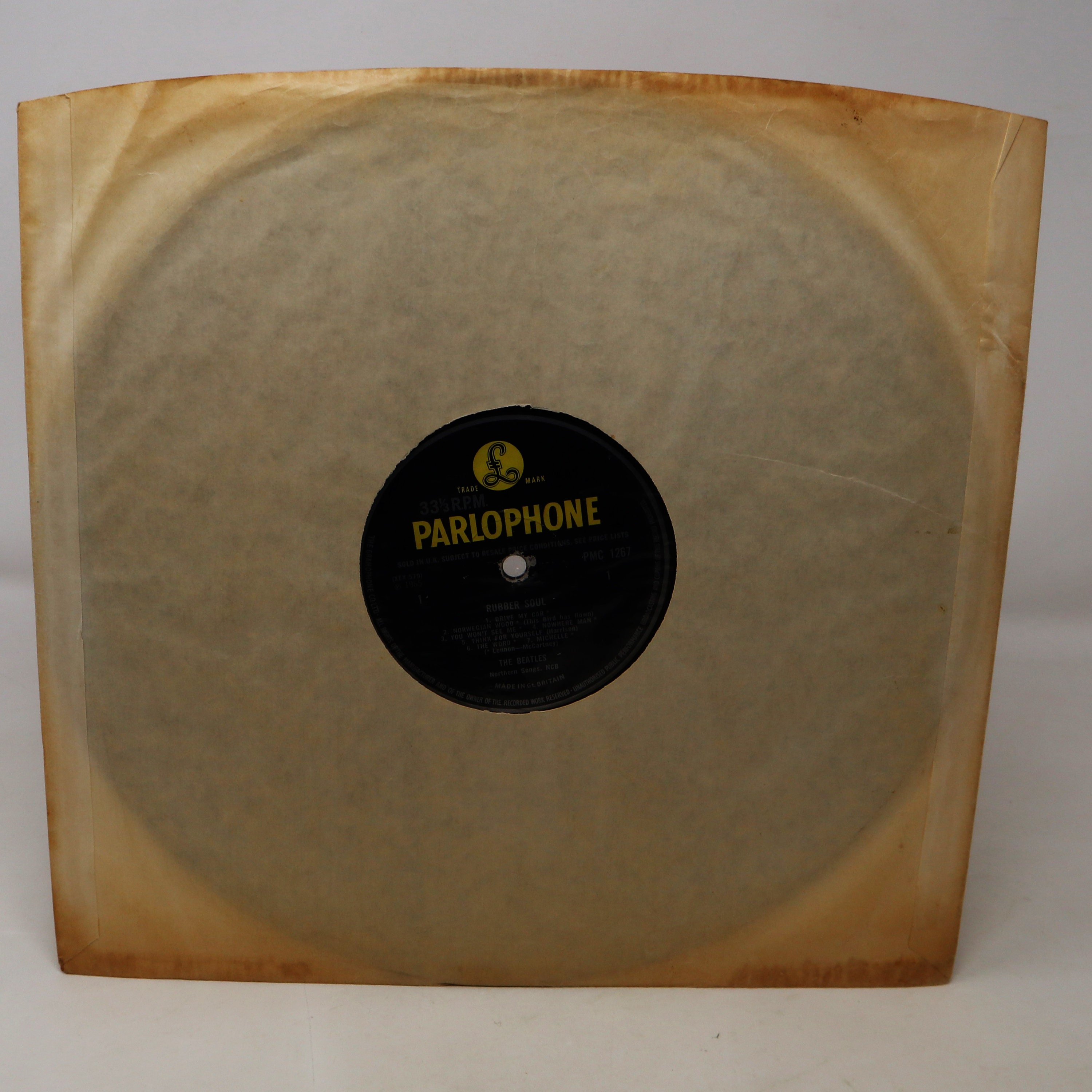 Vintage 1965 60s EMI Parlophone Records the Beatles - Rubber Soul