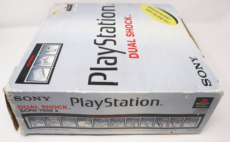 Vintage 1998 90s Sony Playstation 1 PS1 Dual Shock Pal Console Boxed SCPH-7502 Fully Working, Controller 4 Mixed Games Lot Bundle image 3