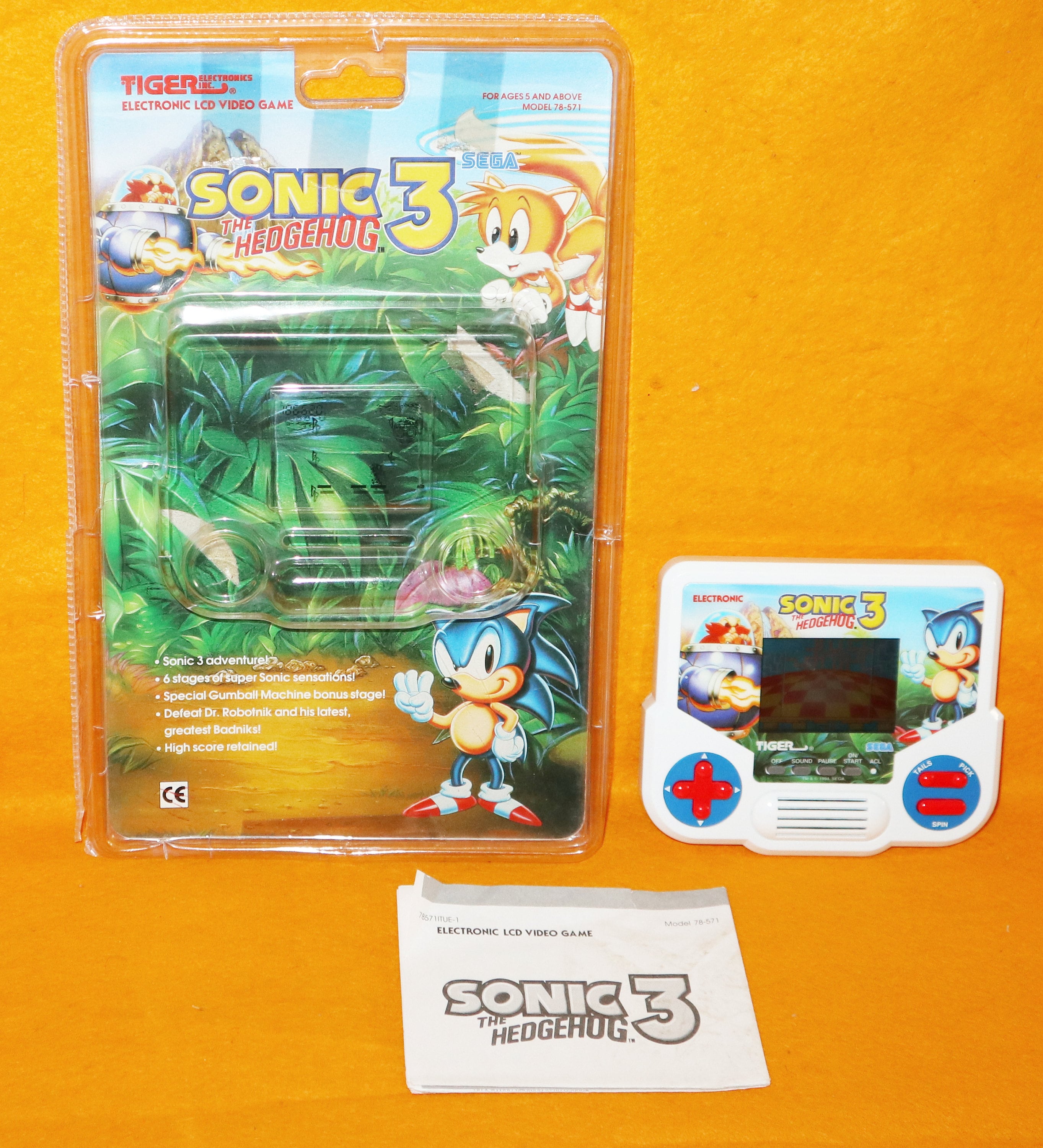 Tiger Sonic the Hedgehog 3 Handheld LCD Video Game System