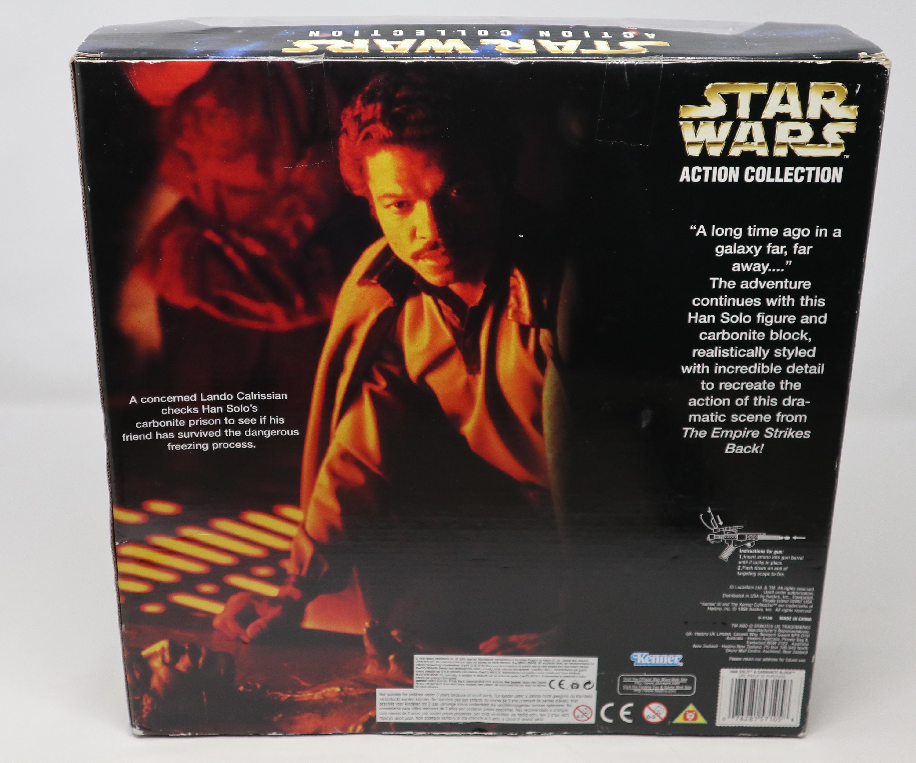 Vintage 1998 90s Hasbro Kenner Star Wars Action Collection Han Solo as Prisoner Carbonite Block With Frozen Han Solo Mint Boxed Sealed Rare - UK