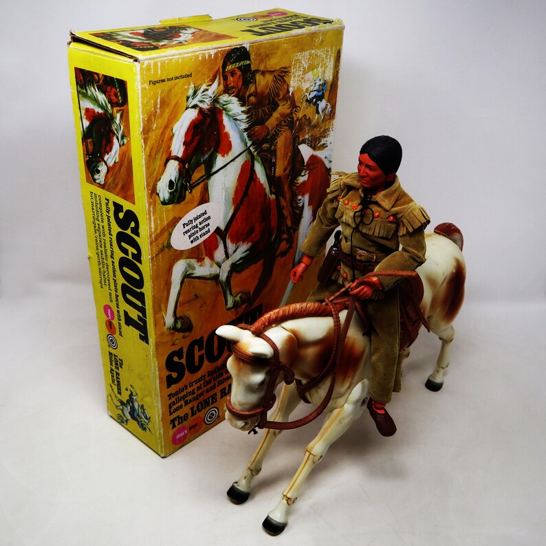 Vintage 1973 70s Marx Toys the Lone Ranger Scout Tonto's Indian Pinto ...