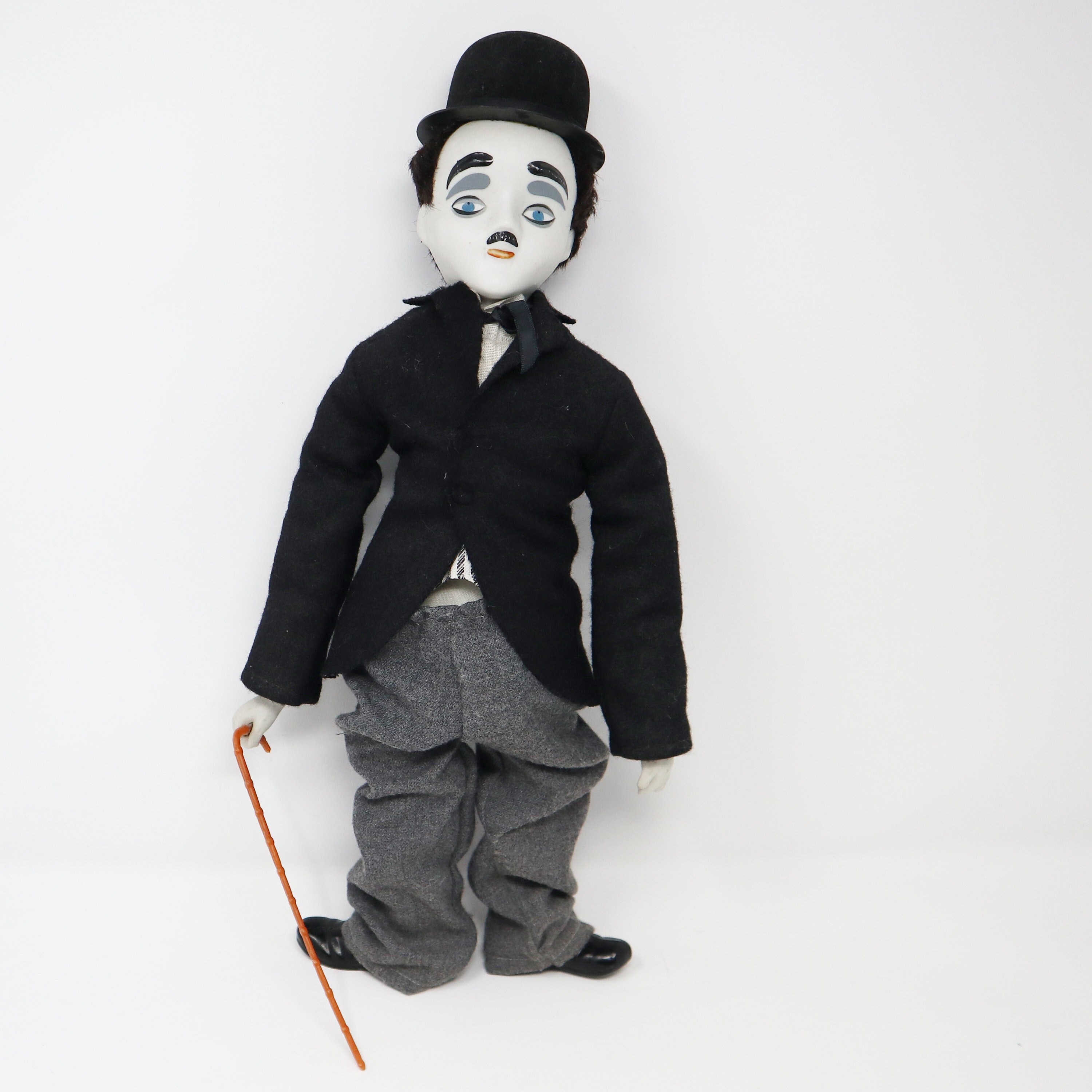 Rohr Puppe Charlie kleine Porzellan Figur Jahrgang Tramp Ornament Retro Kopf Hände Chaplin selten Figur Charles die Füße