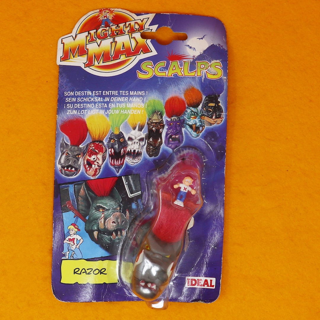 Vintage 1993 90s Bluebird Toys Ideal Mighty Max Dread Heads Scalps