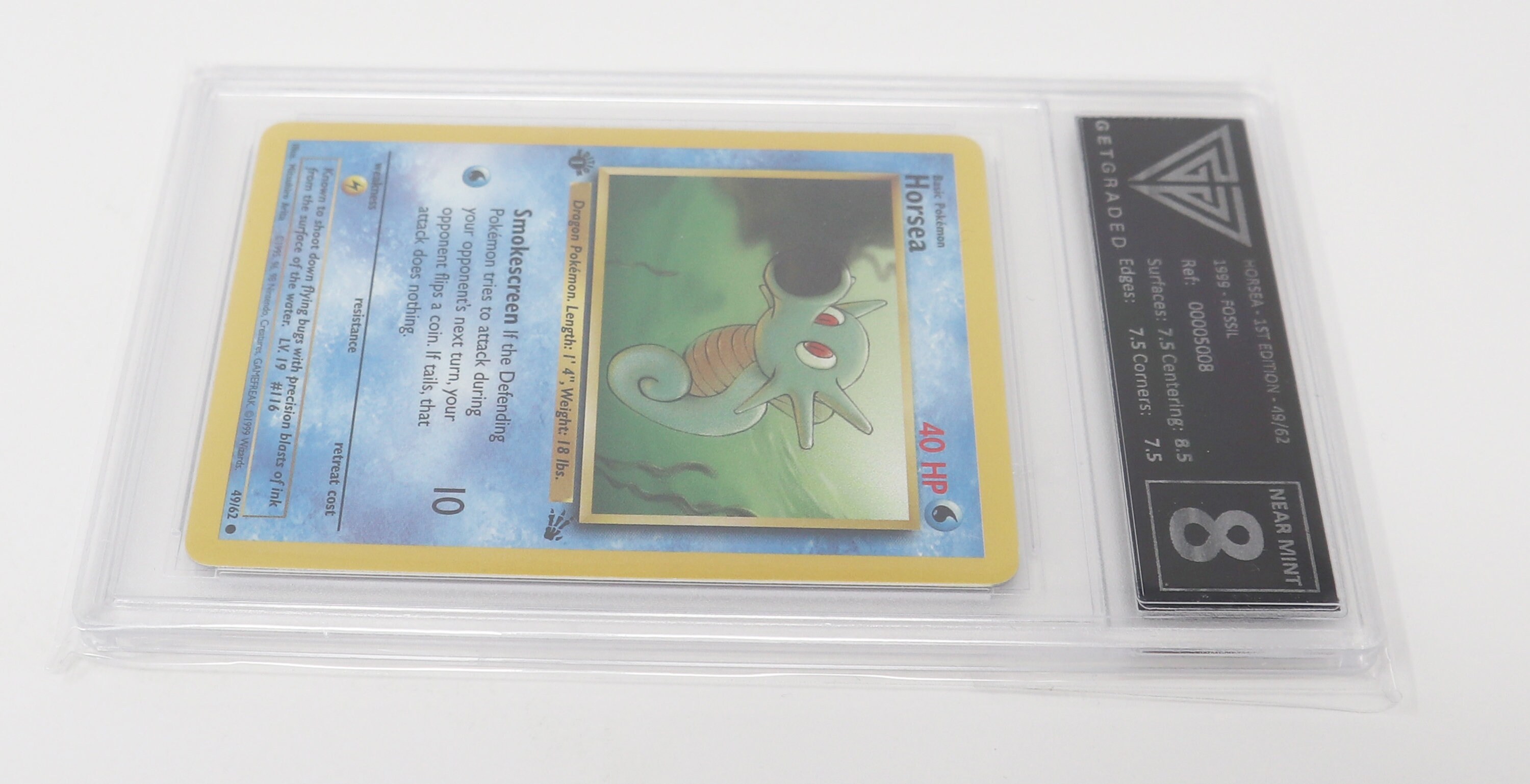 Vintage 1999 90s Nintendo Pokemon Horsea 1st Edition 49/62 Fossil Trading  Game Card Get Graded Near Mint 8 Rare - Etsy