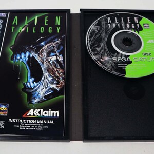 Vintage 1996 90s Sega Saturn Alien Trilogy Video Game Pal & French Secam 1 Player image 7