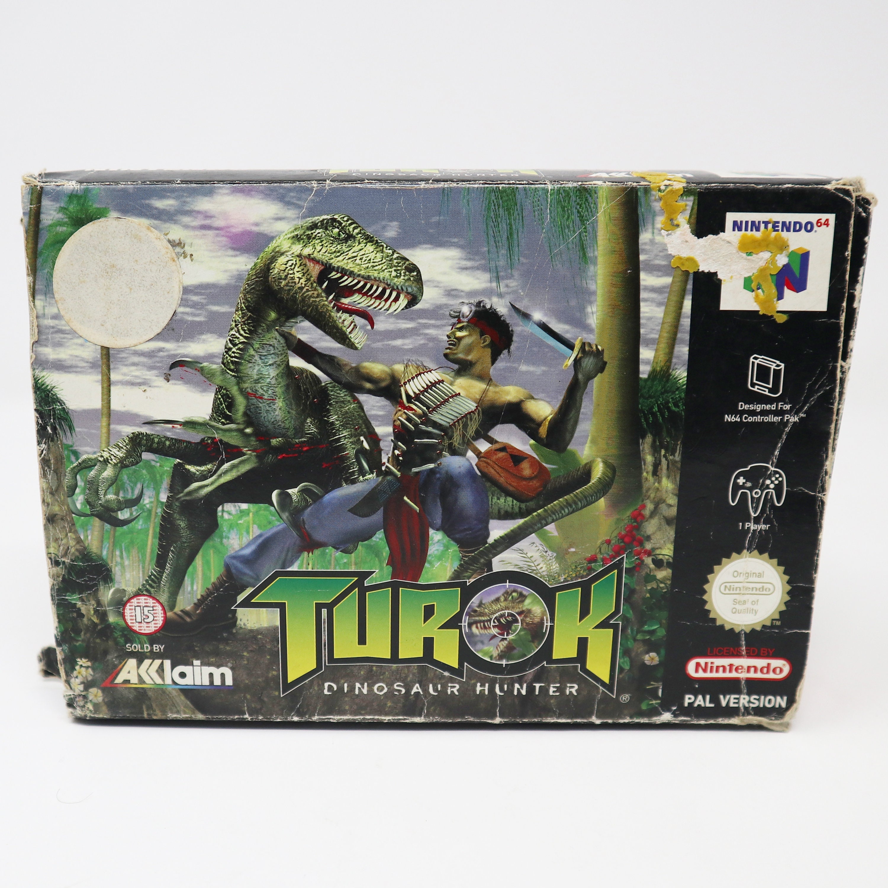Vintage 1997 90s Nintendo 64 N64 Turok Dinosaur Hunter Video Game