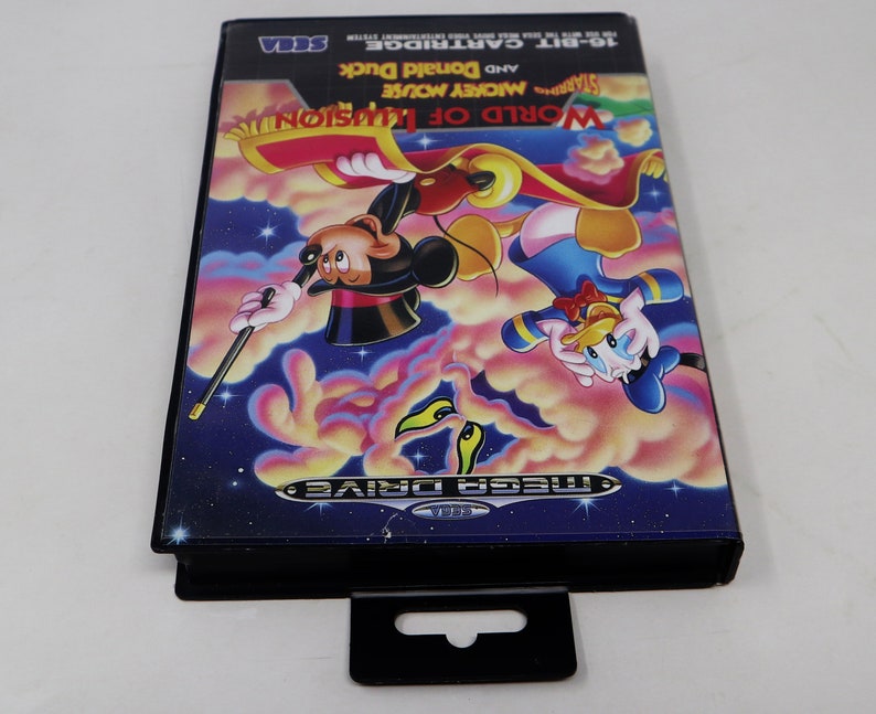 Vintage 1992 90s Sega Mega Drive Megadrive World Of Illusion Starring Mickey Mouse And Donald Duck Cartridge Video Game Pal & French Secam image 2