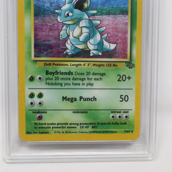 Vintage 1999 90s Nintendo Pokemon Nidoqueen Holo 7/64 Jungle