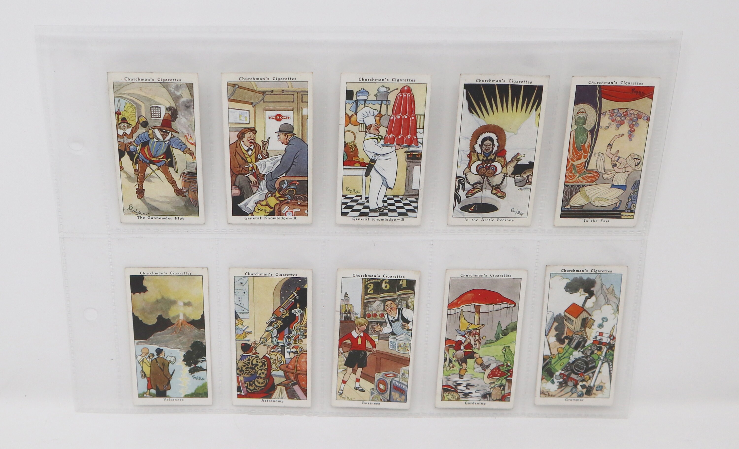 Vintage 1937 30s Churchman's Cigarettes Howlers Series Trading Cards  Complete Full 40 Card Set in Plastic Sleeves Rare Retro