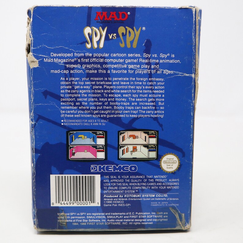 Vintage 1990 90s Nintendo Entertainment System NES Spy vs. Spy Video Game Boxed Pal image 6