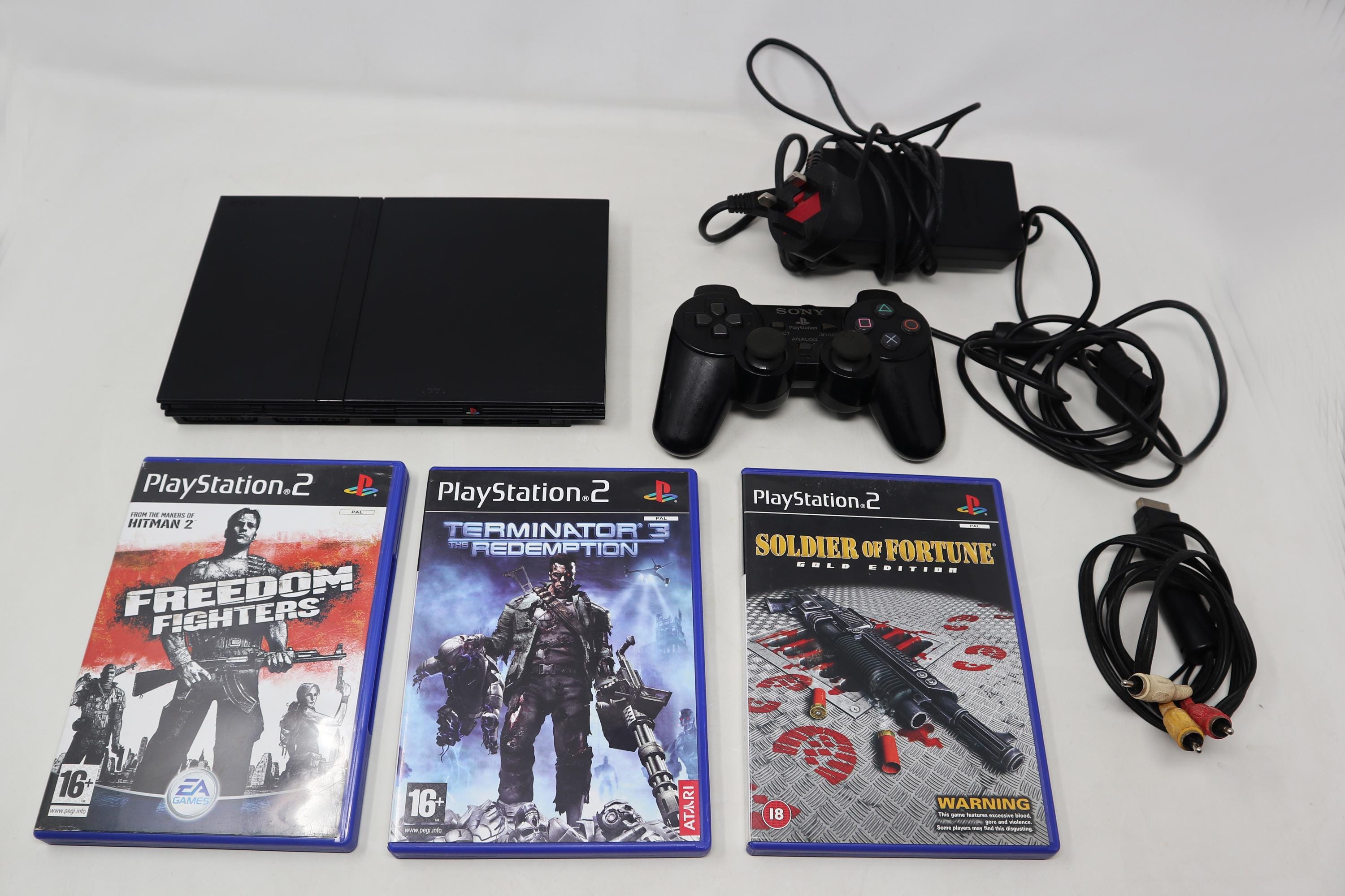 Vintage Sony Playstation 2 PS2 Black Slim Pal Console (SCPH-70003