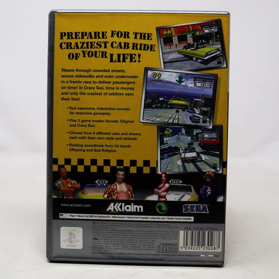 Vintage 2001 Sony Playstation 2 PS2 Crazy Taxi Car Racing Video