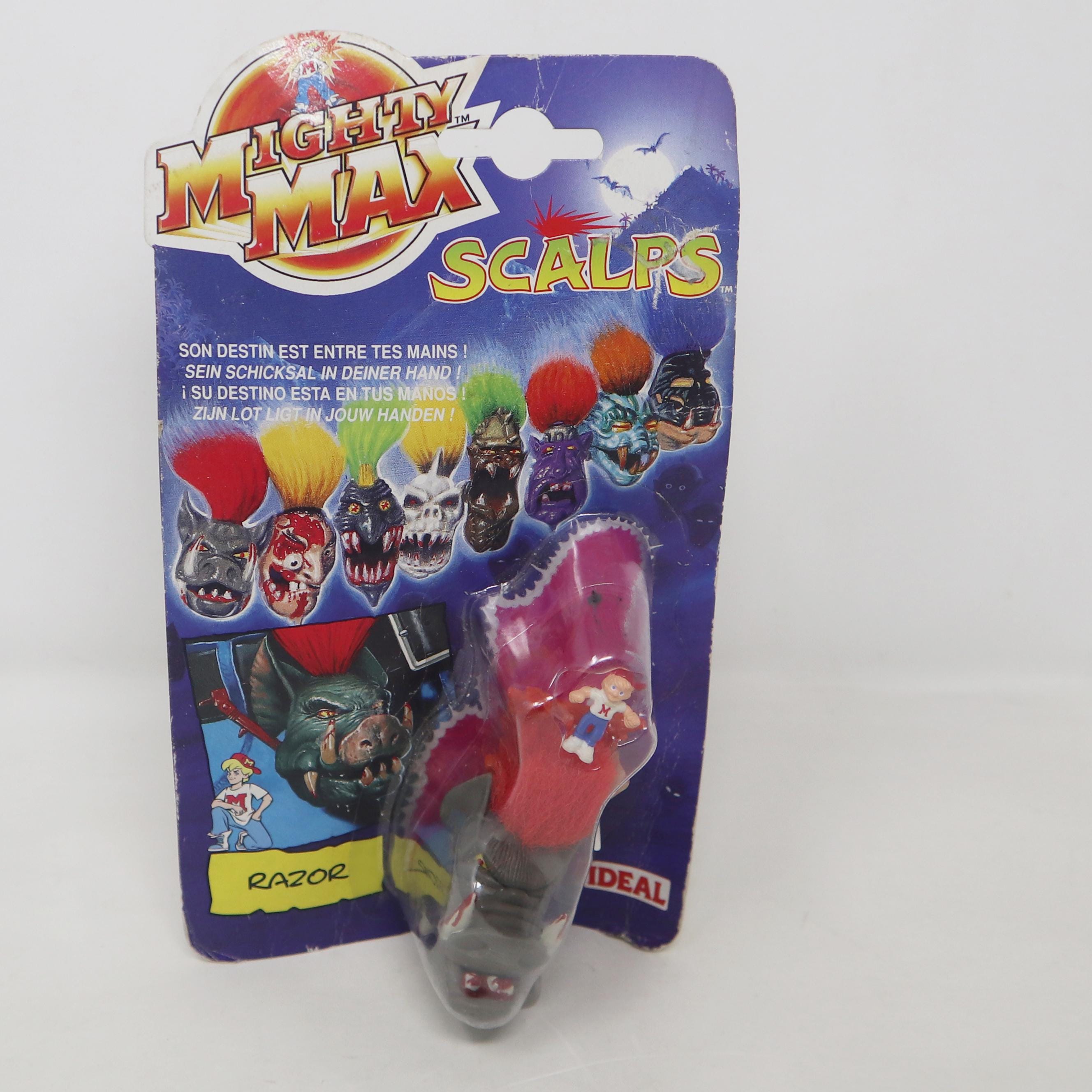 Vintage 1993 90s Bluebird Toys Ideal Mighty Max Dread Heads Scalps