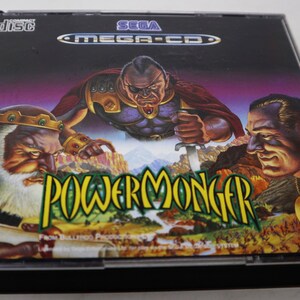 Vintage 1994 90s Sega Mega-CD System Power Monger Compact Disc Video Game Complete Boxed Pal & French Secam Version 1 Player image 5