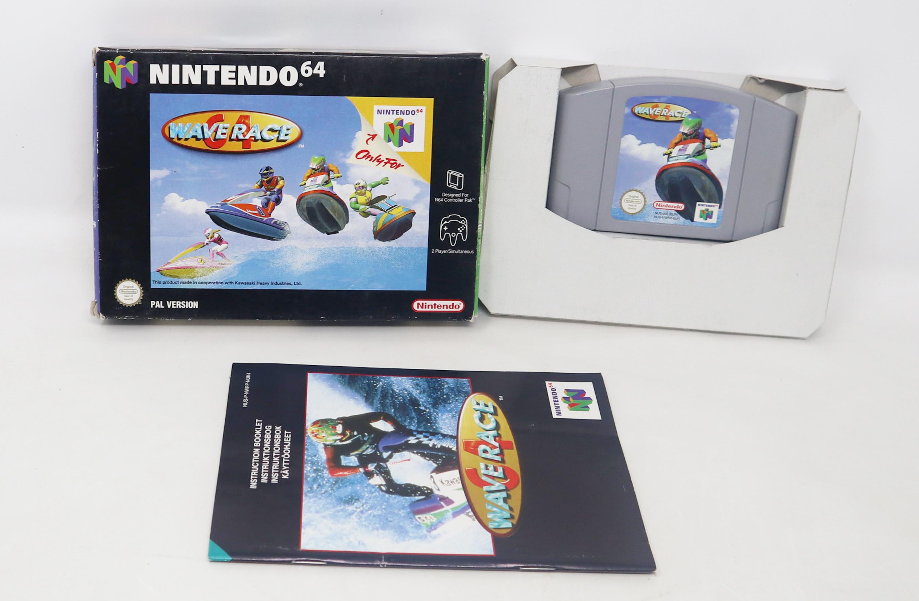 Vintage 1996 90s Nintendo 64 N64 Wave Race 64 Video Game Boxed Pal