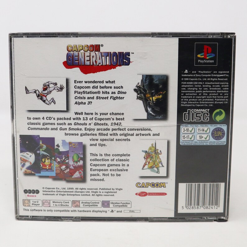 Vintage 1999 90s Playstation 1 PS1 Capcom Generations Video Game Pal ...