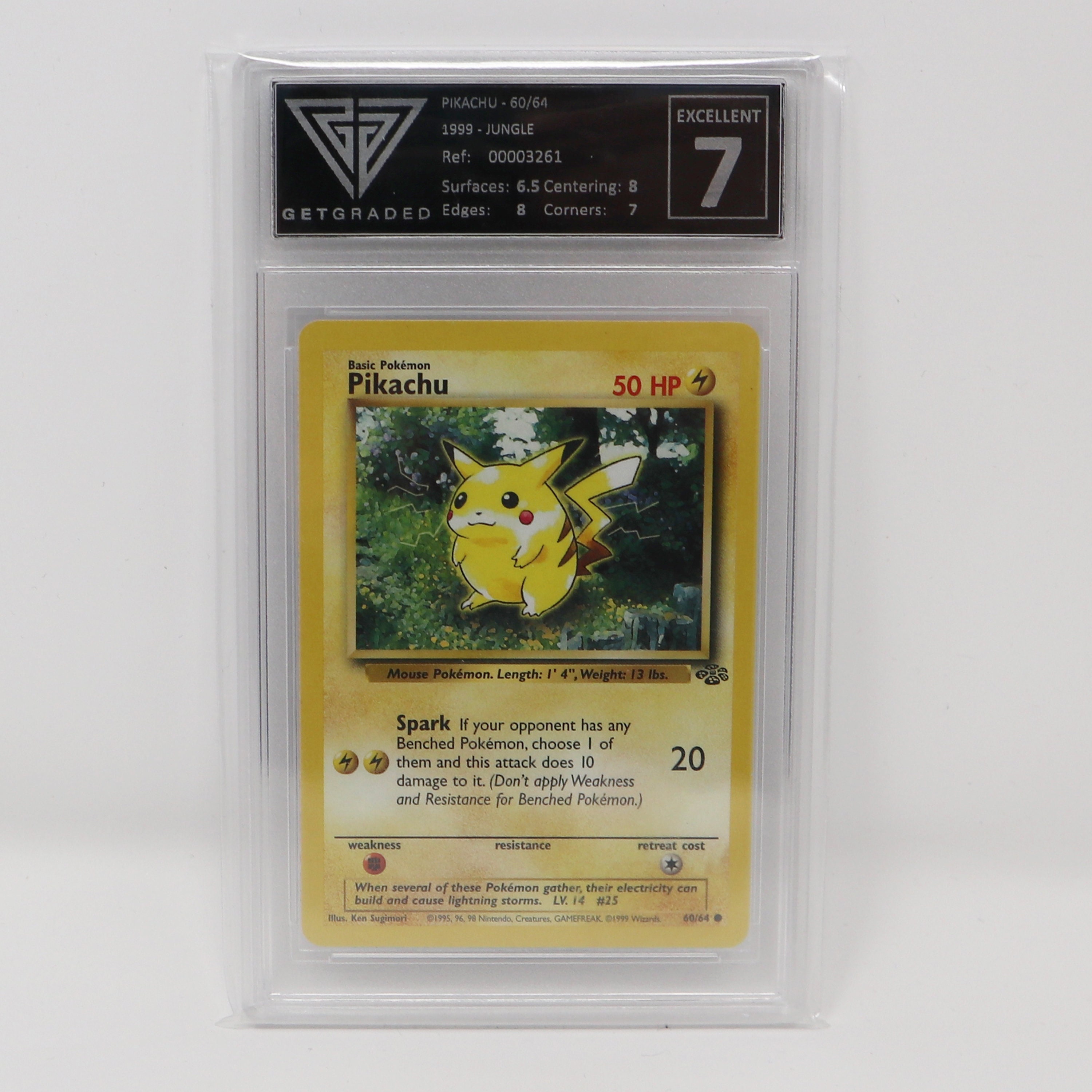 Vintage 1999 90s Nintendo Pokemon Pikachu 60/64 Jungle Trading 
