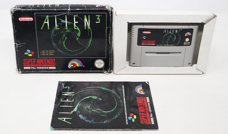 Vintage 1993 90s Super Nintendo Entertainment System SNES Alien 3 ...
