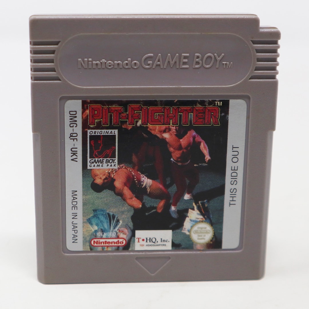 Vintage 1990s Game Boy Compact Video Game System Pit-fighter Cartridge ...
