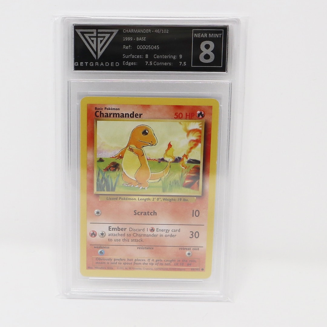 Vintage 1999 90s Nintendo Pokemon Charmander 46/102 Base Trading