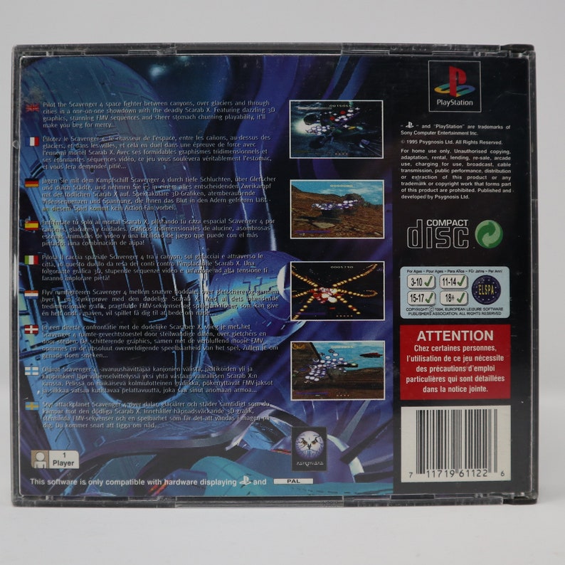 Vintage 1995 90s Playstation 1 PS1 Novastorm Video Game Pal Version 1 Player