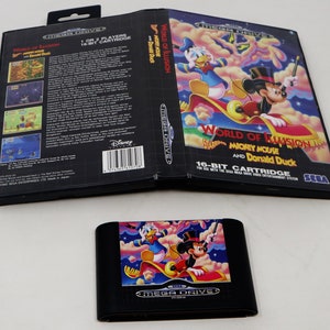 Vintage 1992 90s Sega Mega Drive Megadrive World Of Illusion Starring Mickey Mouse And Donald Duck Cartridge Video Game Pal & French Secam image 7