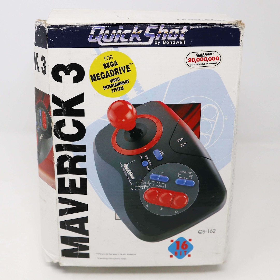 Vintage 1992 90s Quickshot by Bondwell Maverick 3 for Sega