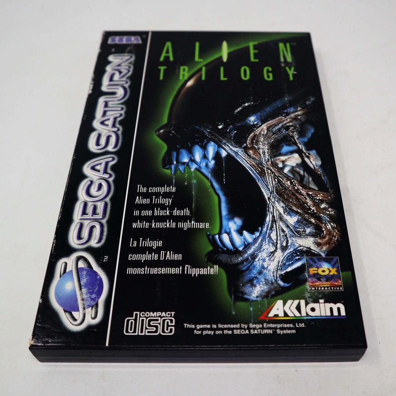 Vintage 1996 90s Sega Saturn Alien Trilogy Video Game Pal & French Secam 1 Player image 5