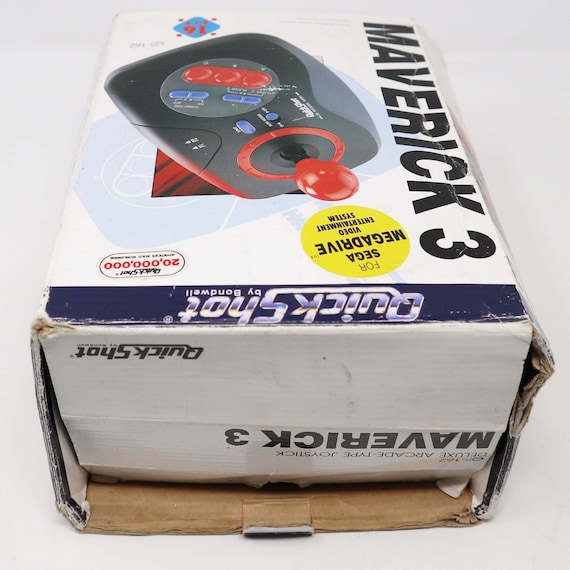 sfc intelligence joystick レア　箱　説明書　ハガキあり Vintage 1992 90s Quickshot by Bondwell Maverick 3 for Sega