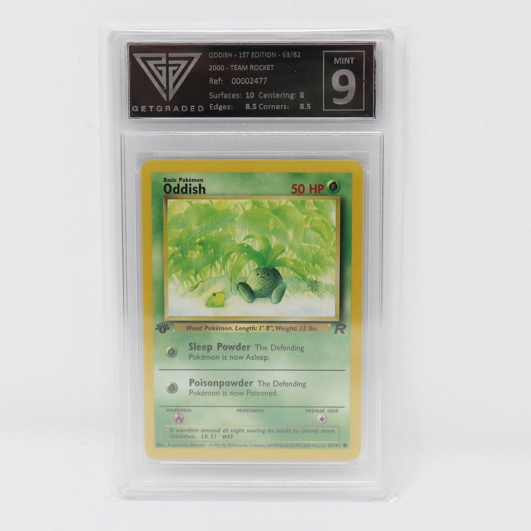 first edition oddish pokemon card CGC 9 Oddish 63/82 Pokemon Team Rocket 1st Edition